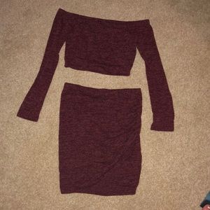 Crop top with a matching skirt